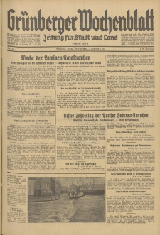 Grünberger Wochenblatt: Zeitung für Stadt und Land, No. 32. (7. Februar 1935)