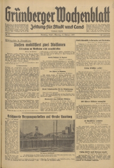 Grünberger Wochenblatt: Zeitung für Stadt und Land, No. 36. (12. Februar 1935)