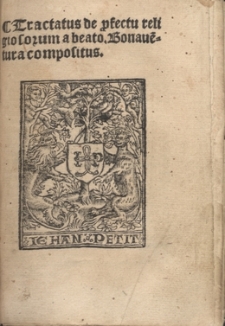 Tractatus de p[ro]fectu religiosorum