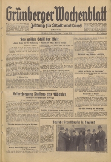 Grünberger Wochenblatt: Zeitung für Stadt und Land, No. 5. (7. Januar 1936)