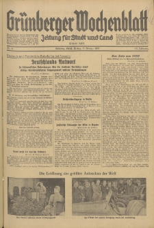 Gr&uuml;nberger Wochenblatt: Zeitung f&uuml;r Stadt und Land, No. 39. (15. Februar 1935)
