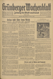 Grünberger Wochenblatt: Zeitung für Stadt und Land, No. 41. (18. Februar 1935)