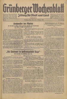 Gr&uuml;nberger Wochenblatt: Zeitung f&uuml;r Stadt und Land, No. 12. (15. Januar 1936)
