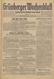 Gr&uuml;nberger Wochenblatt: Zeitung f&uuml;r Stadt und Land, No. 13. (16. Januar 1936)