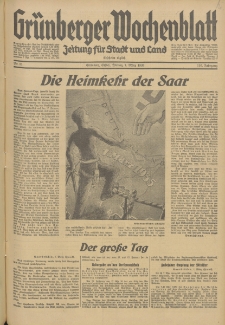 Grünberger Wochenblatt: Zeitung für Stadt und Land, No. 51. (1. März 1935)