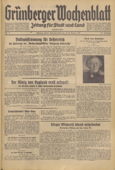Grünberger Wochenblatt: Zeitung für Stadt und Land, No. 15. (18./19. Januar 1936)