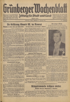 Grünberger Wochenblatt: Zeitung für Stadt und Land, No. 18. (22. Januar 1936)