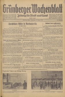 Grünberger Wochenblatt: Zeitung für Stadt und Land, No. 19. (23. Januar 1936)