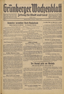 Gr&uuml;nberger Wochenblatt: Zeitung f&uuml;r Stadt und Land, No. 28. (3. Februar 1936)