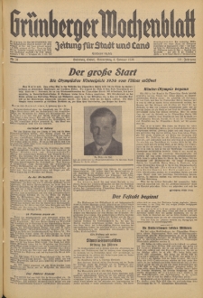 Gr&uuml;nberger Wochenblatt: Zeitung f&uuml;r Stadt und Land, No. 31. (6. Februar 1936)