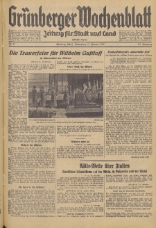 Gr&uuml;nberger Wochenblatt: Zeitung f&uuml;r Stadt und Land, No. 37. (13. Februar 1936)