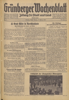Grünberger Wochenblatt: Zeitung für Stadt und Land, No. 41. (18. Februar 1936)