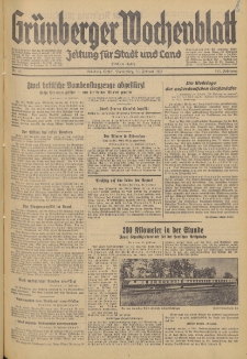 Gr&uuml;nberger Wochenblatt: Zeitung f&uuml;r Stadt und Land, No. 43. (20. Februar 1936)
