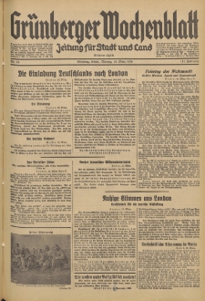 Gr&uuml;nberger Wochenblatt: Zeitung f&uuml;r Stadt und Land, No. 64. (16. M&auml;rz 1936)