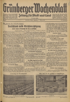 Gr&uuml;nberger Wochenblatt: Zeitung f&uuml;r Stadt und Land, No. 65. (17. M&auml;rz 1936)