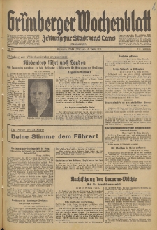Gr&uuml;nberger Wochenblatt: Zeitung f&uuml;r Stadt und Land, No. 66. (18. M&auml;rz 1936)