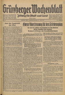 Gr&uuml;nberger Wochenblatt: Zeitung f&uuml;r Stadt und Land, No. 81. (4./5. April 1936)
