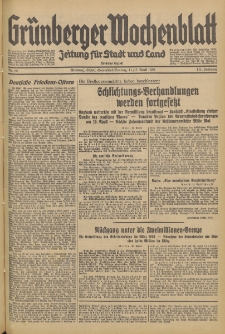 Gr&uuml;nberger Wochenblatt: Zeitung f&uuml;r Stadt und Land, No. 86. (11./12. April 1936)