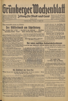 Gr&uuml;nberger Wochenblatt: Zeitung f&uuml;r Stadt und Land, No. 87. (14. April 1936)