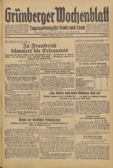 Grünberger Wochenblatt: Tageszeitung für Stadt und Land, No. 99. (28. April 1936)