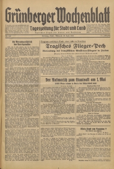 Grünberger Wochenblatt: Tageszeitung für Stadt und Land, No. 100. (29. April 1936)