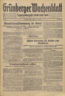 Grünberger Wochenblatt: Tageszeitung für Stadt und Land, No. 109. (11. Mai 1936)