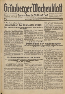 Gr&uuml;nberger Wochenblatt: Tageszeitung f&uuml;r Stadt und Land, No. 131. (8. Juni 1936)