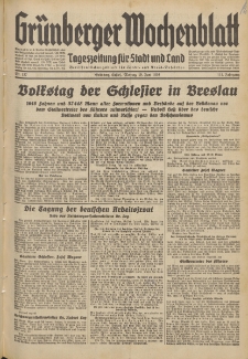 Gr&uuml;nberger Wochenblatt: Tageszeitung f&uuml;r Stadt und Land, No. 137. (15. Juni 1936)