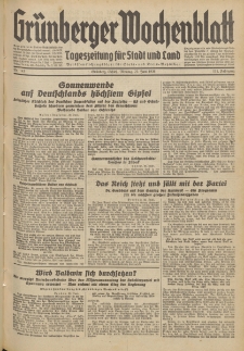 Grünberger Wochenblatt: Tageszeitung für Stadt und Land, No. 143. (22. Juni 1936)