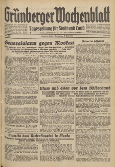 Gr&uuml;nberger Wochenblatt: Tageszeitung f&uuml;r Stadt und Land, No. 152. (2. Juli 1936)