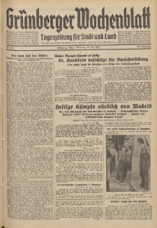 Grünberger Wochenblatt: Tageszeitung für Stadt und Land, No. 175. (29. Juli 1936)