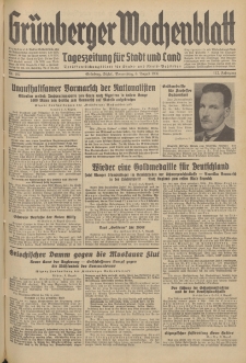 Grünberger Wochenblatt: Tageszeitung für Stadt und Land, No. 182. (6. August 1936)