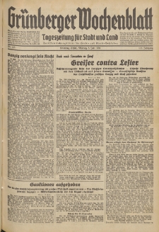 Gr&uuml;nberger Wochenblatt: Tageszeitung f&uuml;r Stadt und Land, No. 155. (6. Juli 1936)