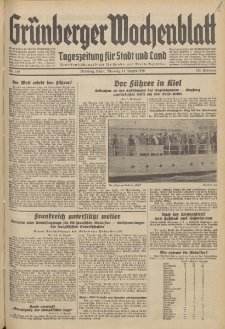 Grünberger Wochenblatt: Tageszeitung für Stadt und Land, No. 186. (11. August 1936)