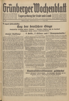 Grünberger Wochenblatt: Tageszeitung für Stadt und Land, No. 190. (15./16. August 1936)