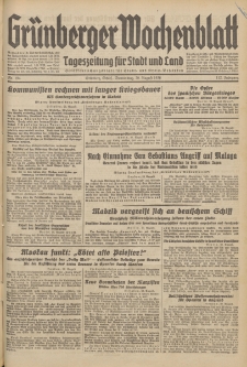 Gr&uuml;nberger Wochenblatt: Tageszeitung f&uuml;r Stadt und Land, No. 194. (20. August 1936)