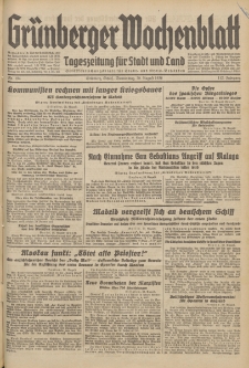 Grünberger Wochenblatt: Tageszeitung für Stadt und Land, No. 194. (20. August 1936)