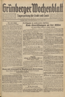 Gr&uuml;nberger Wochenblatt: Tageszeitung f&uuml;r Stadt und Land, No. 196. (22./23. August 1936)
