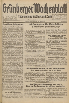 Grünberger Wochenblatt: Tageszeitung für Stadt und Land, No. 199. (26. August 1936)