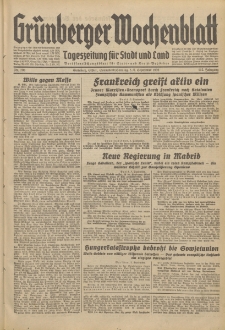 Gr&uuml;nberger Wochenblatt: Tageszeitung f&uuml;r Stadt und Land, No. 208. (5./6. September 1936)