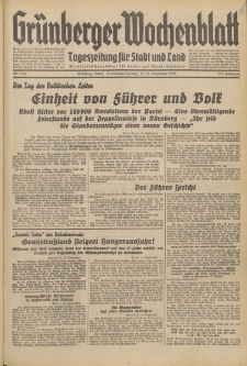 Grünberger Wochenblatt: Tageszeitung für Stadt und Land, No. 214. (12./13. September 1936)