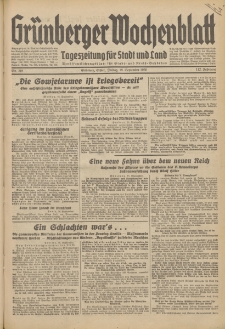 Gr&uuml;nberger Wochenblatt: Tageszeitung f&uuml;r Stadt und Land, No. 219. (18. September 1936)
