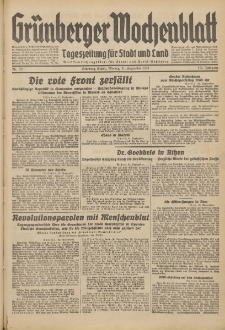 Gr&uuml;nberger Wochenblatt: Tageszeitung f&uuml;r Stadt und Land, No. 221. (21. September 1936)