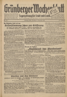 Grünberger Wochenblatt: Tageszeitung für Stadt und Land, No. 222. (22. September 1936)