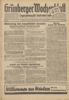 Grünberger Wochenblatt: Tageszeitung für Stadt und Land, No. 226. (26./27. September 1936)