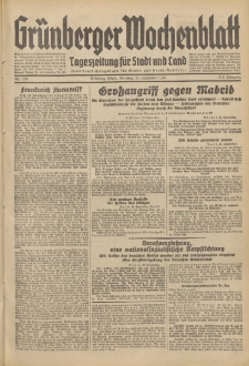 Gr&uuml;nberger Wochenblatt: Tageszeitung f&uuml;r Stadt und Land, No. 228. (29. September 1936)