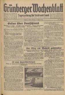 Gr&uuml;nberger Wochenblatt: Tageszeitung f&uuml;r Stadt und Land, No. 245. (19. Oktober 1936)
