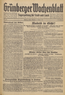 Grünberger Wochenblatt: Tageszeitung für Stadt und Land, No. 253. (28. Oktober 1936)