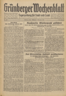Gr&uuml;nberger Wochenblatt: Tageszeitung f&uuml;r Stadt und Land, No. 259. (4. November 1936)
