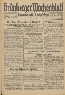 Gr&uuml;nberger Wochenblatt: Tageszeitung f&uuml;r Stadt und Land, No. 260. (5. November 1936)
